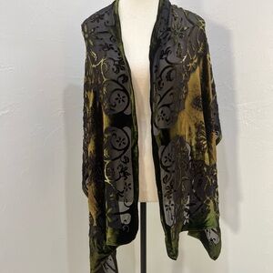 Vtg‎ Kevin O’Brien Silk Velvet Scarf Butterfly 66”x 20”